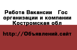 Работа Вакансии - Гос. организации и компании. Костромская обл.